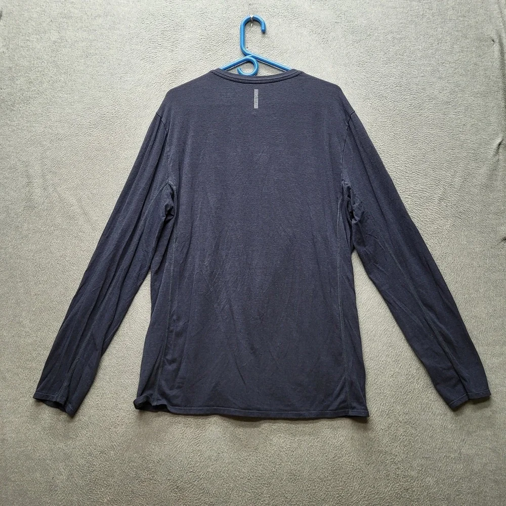HYLETE Men Shirt X-LARGE‎ Blue Button Long Sleeve Henley